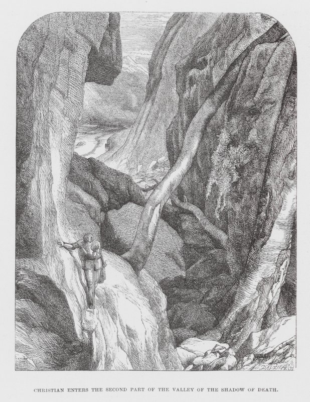 Cristiano entra en la Segunda Parte del Valle de la Sombra de la Muerte (grabado) de James Dawson Watson