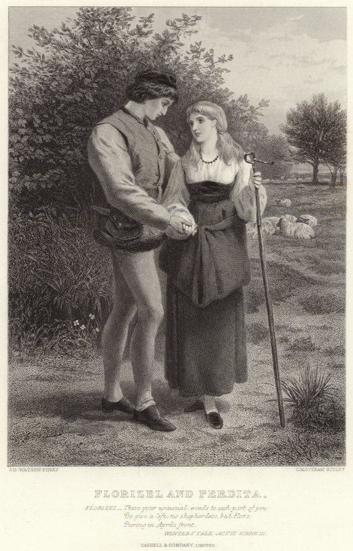 Florizel y Perdita, Cuento de Invierno, Acto IV, Escena III de James Dawson Watson