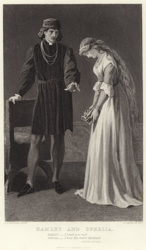 Hamlet y Ofelia, Acto III, Escena I de James Dawson Watson