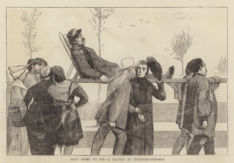 Enviado a casa para morir, un boceto en Boulogne-sur-Mer de James Dromgole Linton