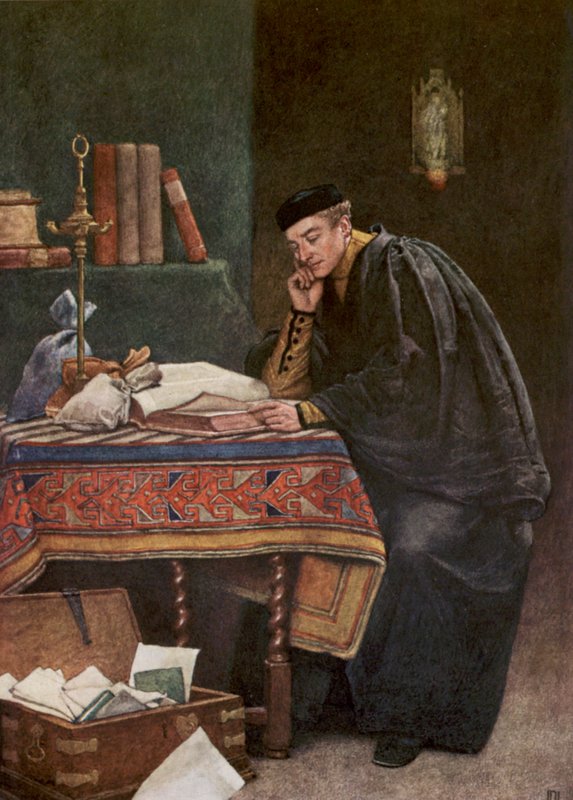 El mercader de Venecia de Shakespeare: Antonio (litografía en color) de James Dromgole Linton
