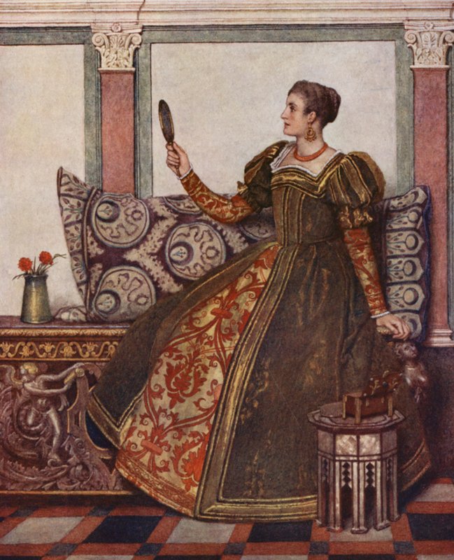 El mercader de Venecia de Shakespeare: Nerissa (litografía en color) de James Dromgole Linton