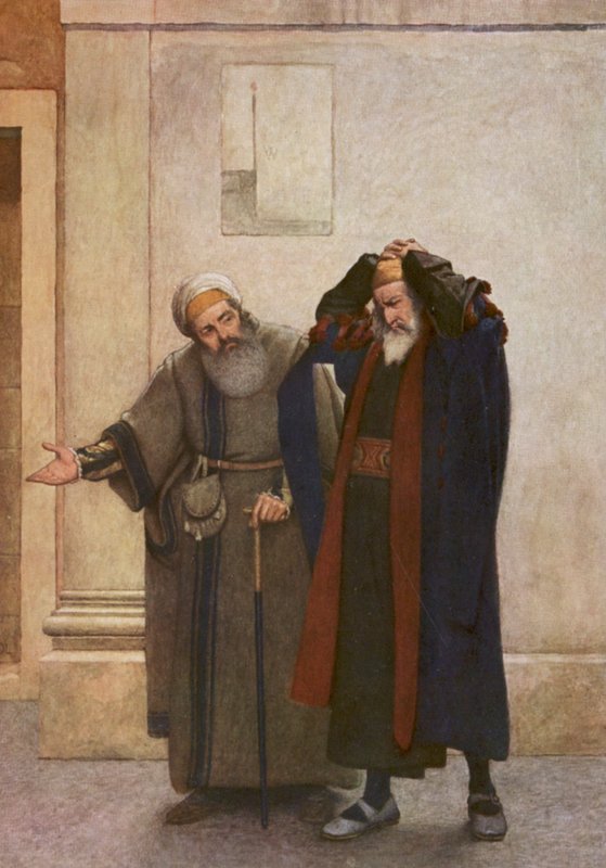 El mercader de Venecia de Shakespeare: Shylock y Tubal (litografía en color) de James Dromgole Linton