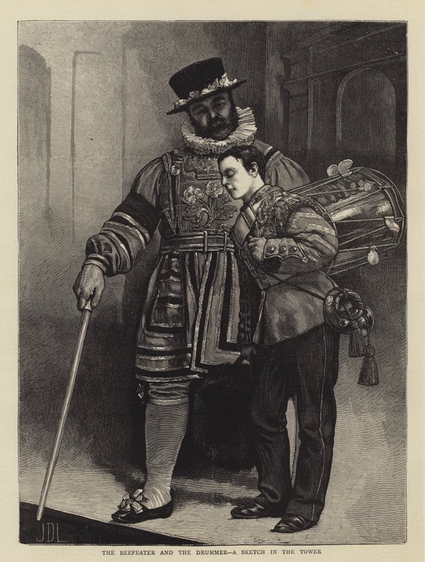El Beefeater y el Tamborilero, un Boceto en la Torre de James Dromgole Linton