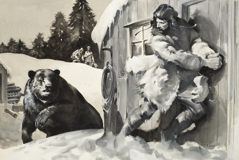 Oso pardo (gouache sobre papel) de James Edwin McConnell