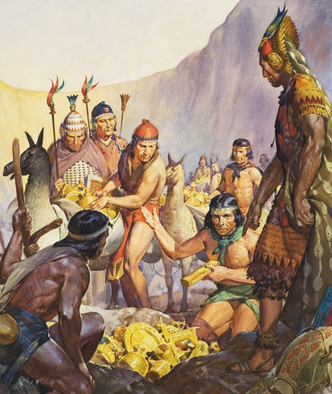 Hidden Gold of the Incas (gouache sobre papel) de James Edwin McConnell