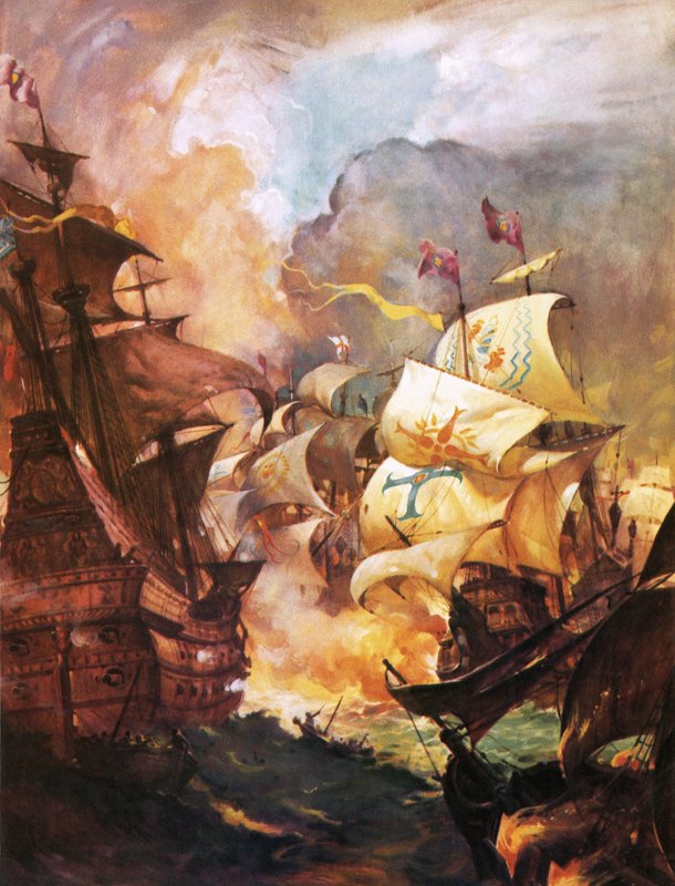La Armada destruida por los buques de fuego ingleses de James Edwin McConnell