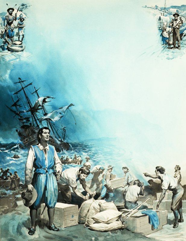 El buque "Haarlem" encallado en Table Bay de James Edwin McConnell