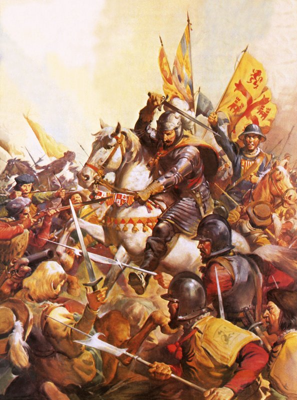Wallenstein en la batalla de Lutzen de James Edwin McConnell
