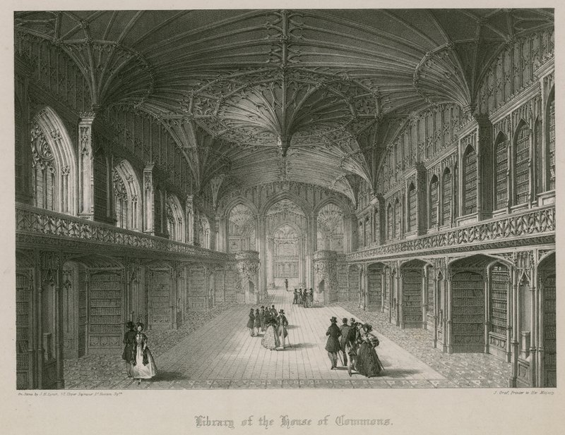 Biblioteca de la Cámara de los Comunes, diseñada por Thomas Hopper de James Henry Lynch