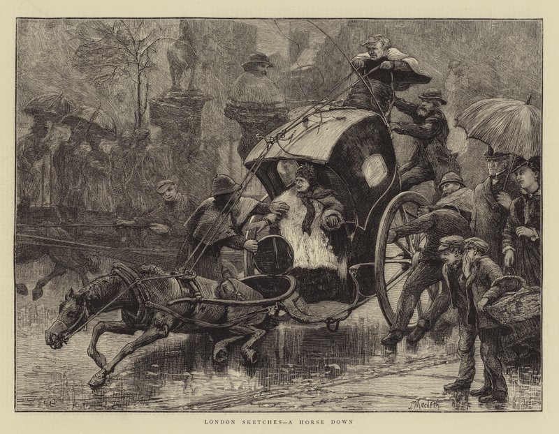 Bocetos de Londres, un Caballo caído de James Macbeth