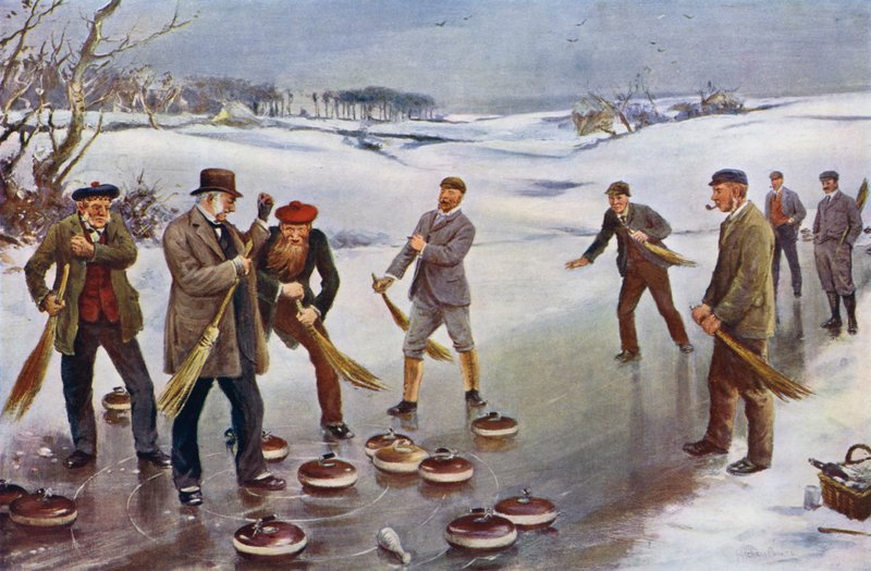 Curling (litografía en color) de James Michael Brown