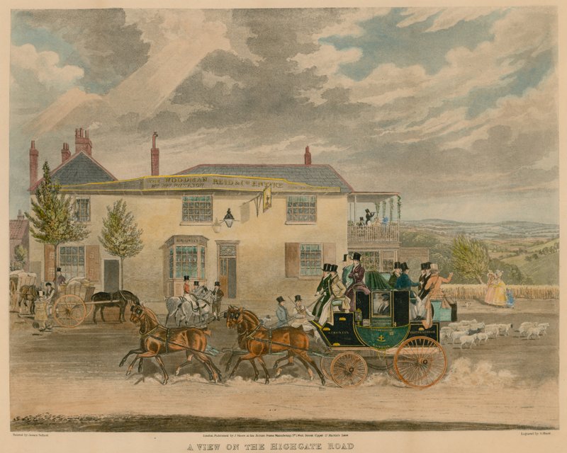 Una vista de la Carretera de Highgate de James Pollard