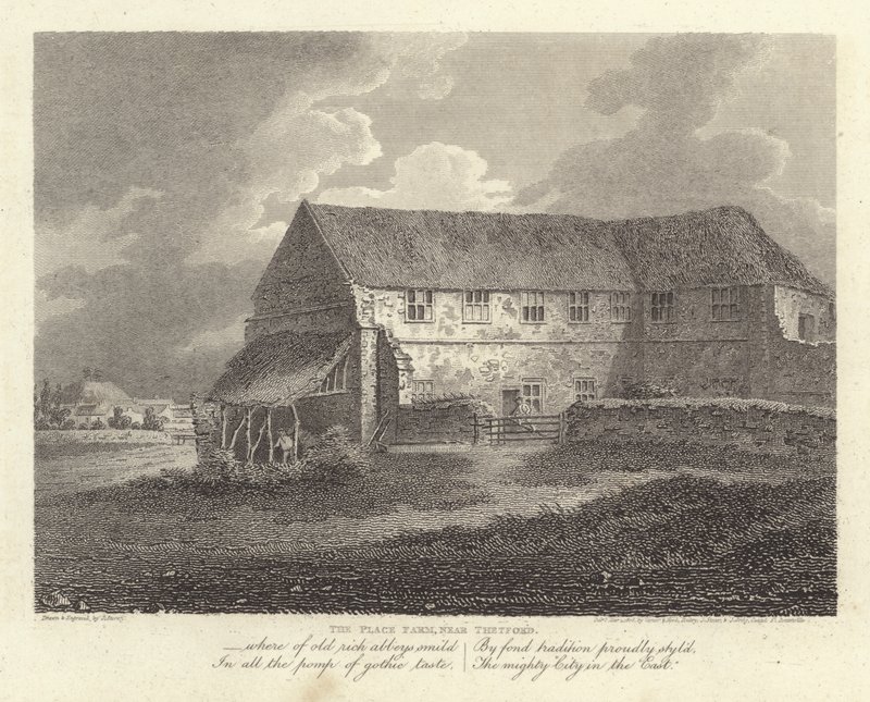 Robert Bloomfield, poeta: The Place Farm, cerca de Thetford (grabado) de James Storer