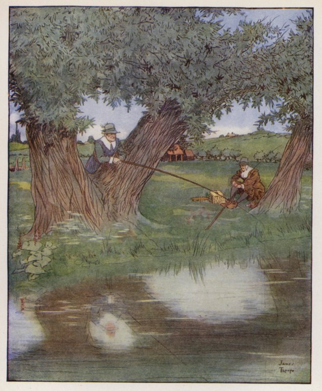 Ilustración de The Compleat Angler de Izaak Walton de James Thorpe