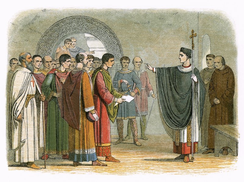 Becket prohíbe al conde de Leicester dictar sentencia sobre él de James William Edmund Doyle