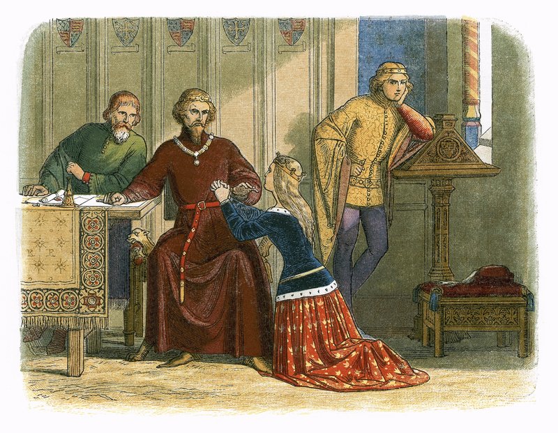 La reina Ana intercede con Gloucester y Arundel por Sir Simon Burley de James William Edmund Doyle