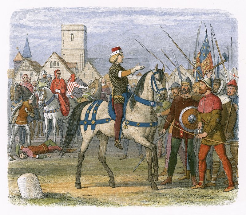 Ricardo asume el mando de los rebeldes en la Revuelta de los Campesinos de James William Edmund Doyle