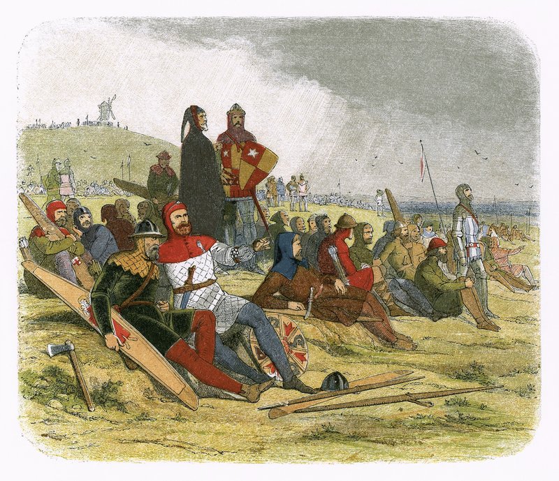 Los ingleses esperan a los franceses en Crécy de James William Edmund Doyle