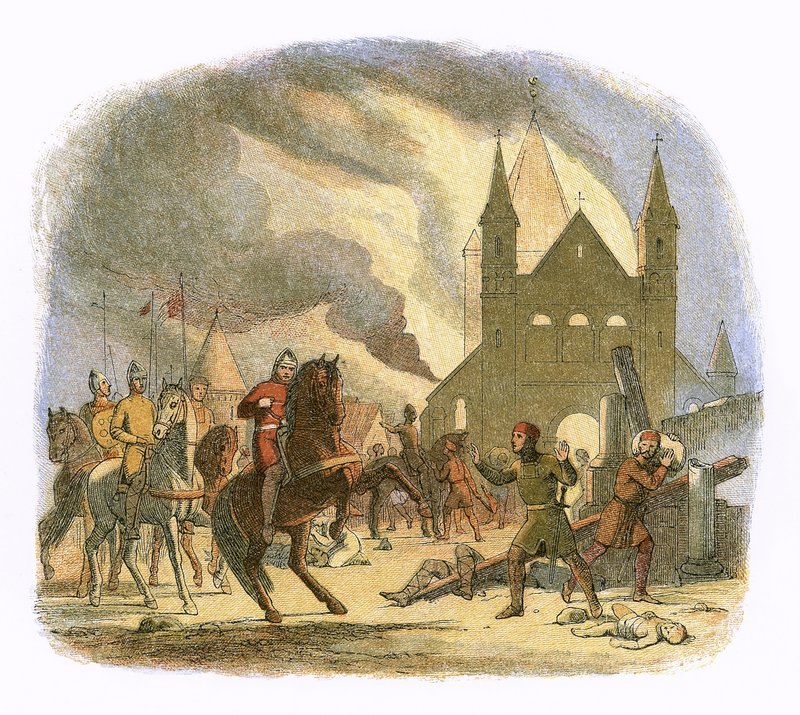 Guillermo I recibiendo una herida fatal en Mantes de James William Edmund Doyle