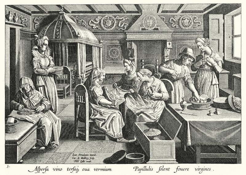 El manejo de los huevos de gusanos de seda de Jan van der Straet