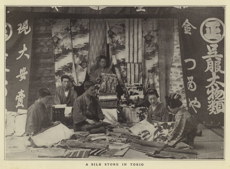 Una tienda de seda en Tokio de Japanese Photographer