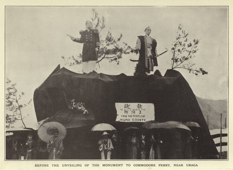 Antes de la inauguración del monumento al Comodoro Perry, cerca de Uraga de Japanese Photographer