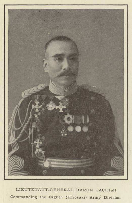 Teniente General Barón Tachimi, Comandante de la Octava División del Ejército (Hirosaki) de Japanese Photographer