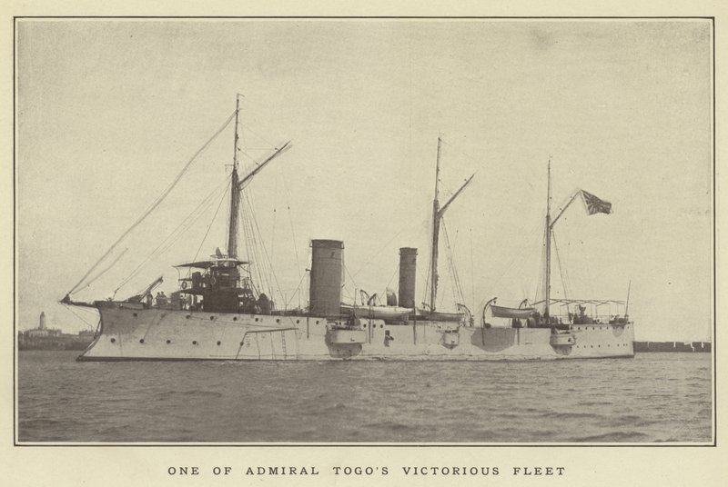 Uno de los barcos victoriosos del almirante Togo de Japanese Photographer