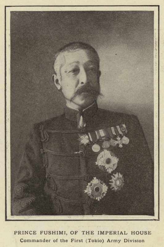 Príncipe Fushimi, de la Casa Imperial, Comandante de la Primera División del Ejército (Tokio) de Japanese Photographer