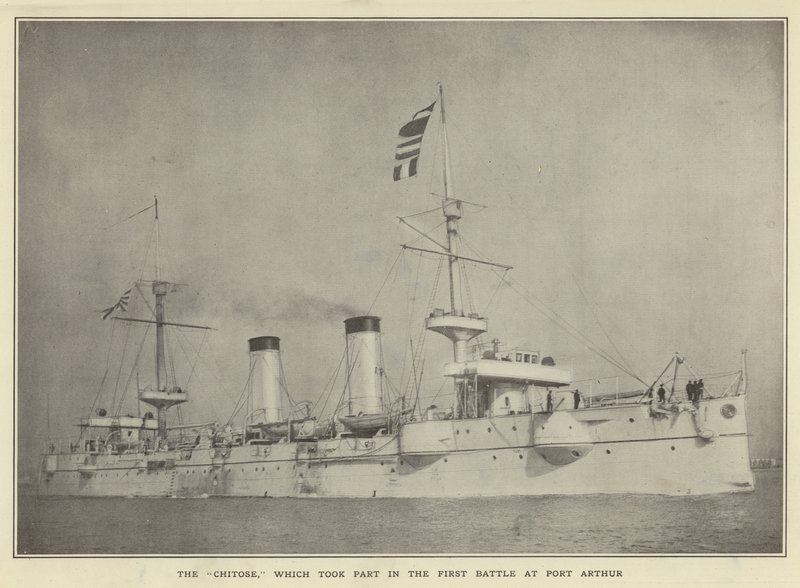 El Chitose, que participó en la primera batalla en Port Arthur de Japanese Photographer