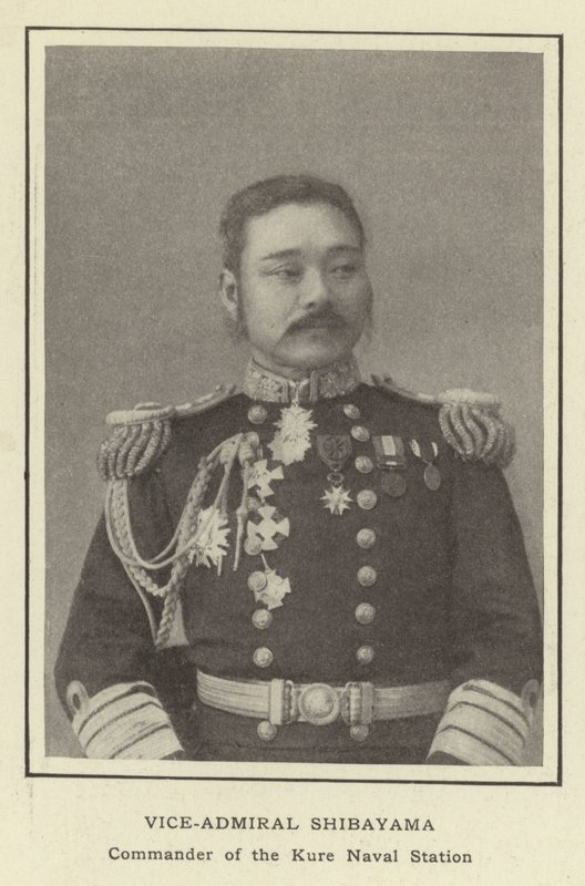 Vicealmirante Shibayama, Comandante de la Estación Naval de Kure de Japanese Photographer