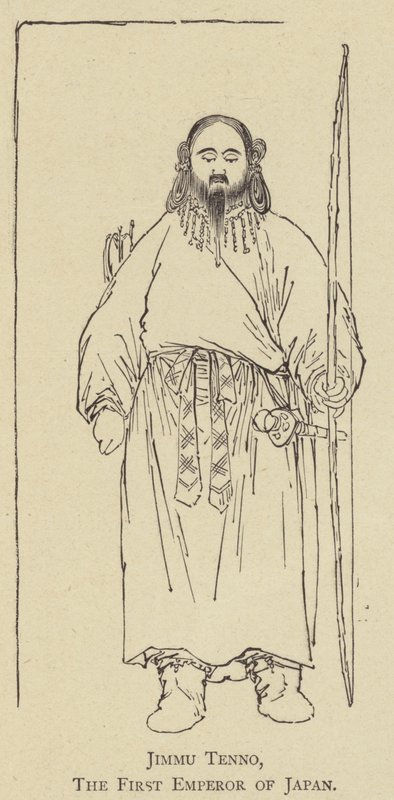 Jimmu Tenno, Primer Emperador de Japón (litografía) de Japanese School