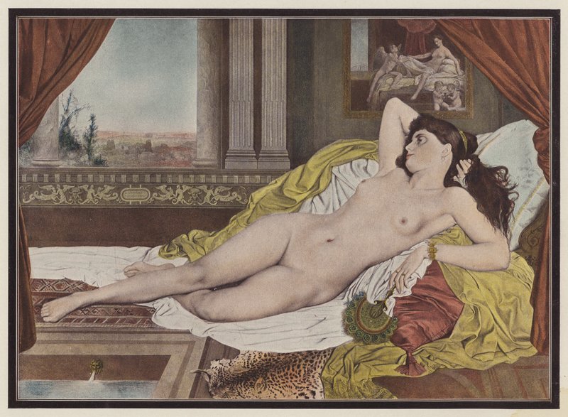 En el sofá (litografía en color) de Jean Alexandre Coraboeuf