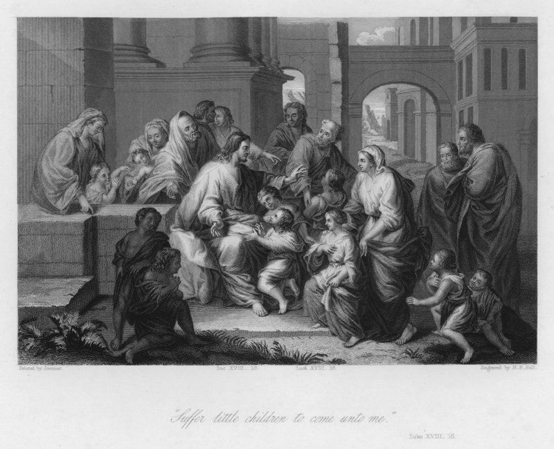 Cristo bendiciendo a los niños, Lucas XVIII de Jean Baptiste (after) Jouvenet