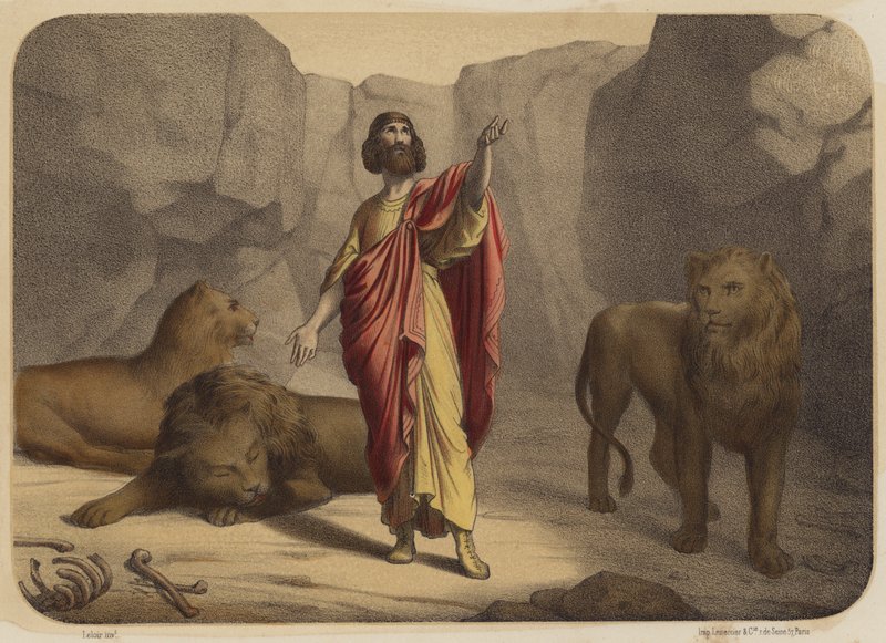 Daniel en el foso de los leones de Jean Baptiste Auguste Leloir