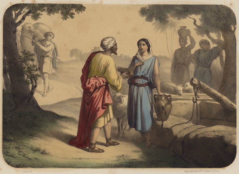 Eliezer y Rebeca de Jean Baptiste Auguste Leloir