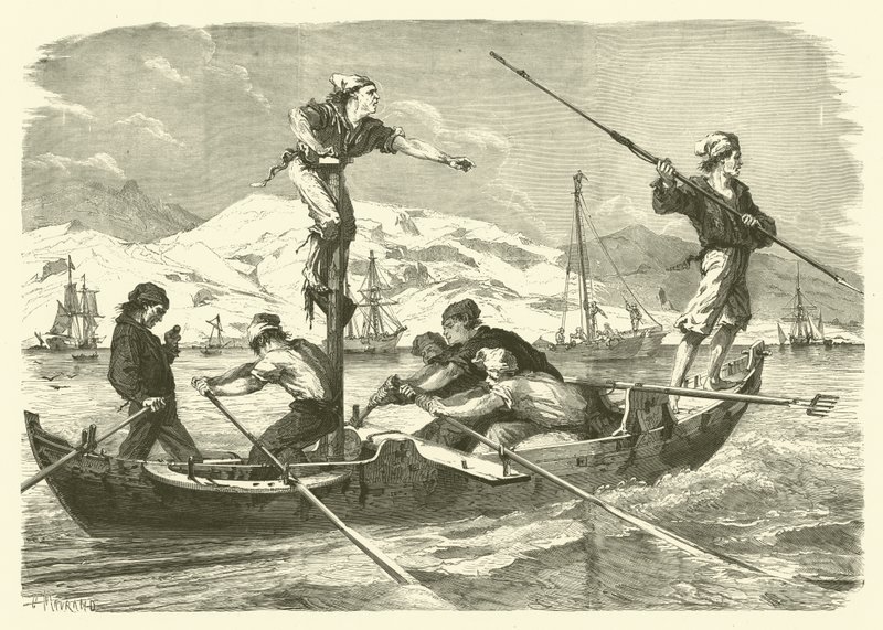 Pescando pez espada en la costa de Sicilia de Jean Baptiste Henri Durand Brager