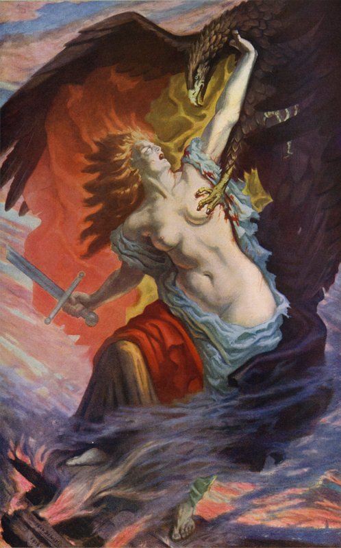 Bélgica Indomable (litografía en color) de Jean Delville