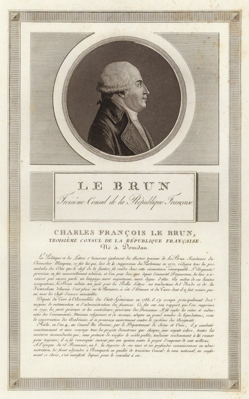 Retrato de Charles-François Lebrun, duque de Plaisance de Jean Duplessi Bertaux