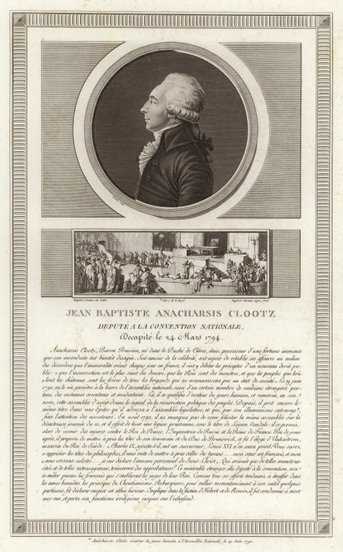 Retrato de Jean-Baptiste du Val-de-Grace, barón de Cloots de Jean Duplessi Bertaux