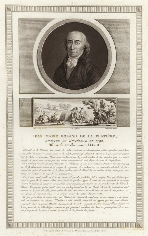 Retrato de Jean-Marie Roland, vizconde de la Platiere de Jean Duplessi Bertaux