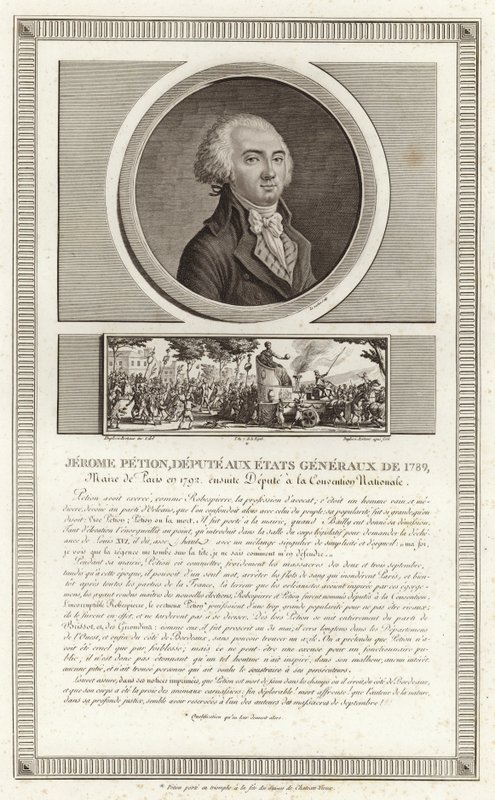 Retrato de Jerome Petion de Villeneuve de Jean Duplessi Bertaux