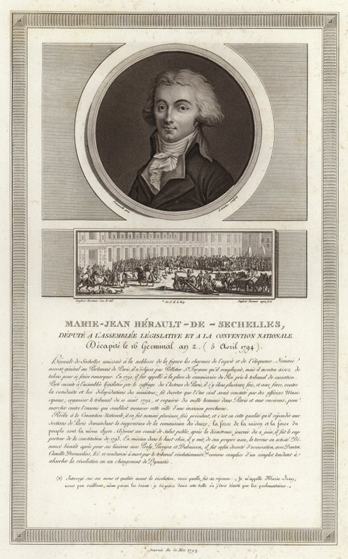 Retrato de Marie-Jean Herault de Sechelles de Jean Duplessi Bertaux
