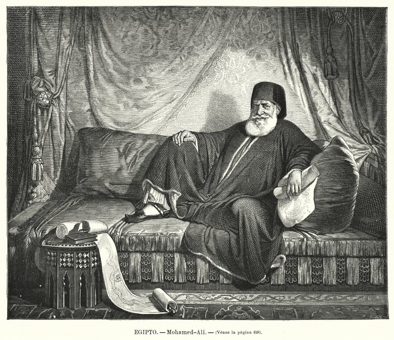 Muhammad Ali, virrey otomano de Egipto (litografía) de Jean Francois Portaels