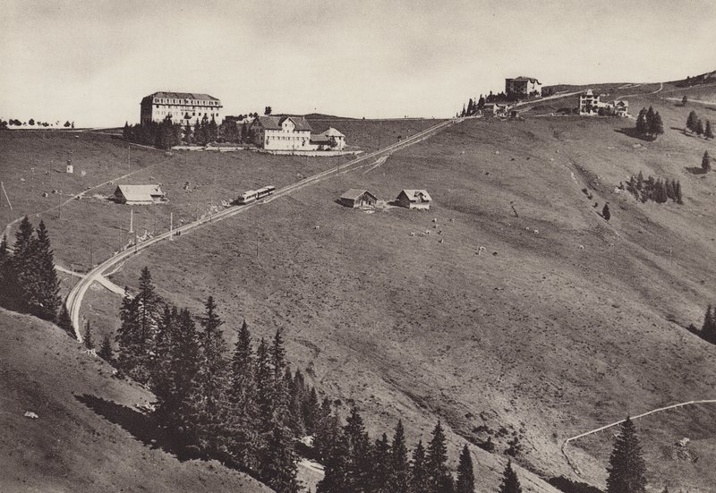 Hotel Rigi Staffel, Electric Arth Rigi Bahn (foto b/n) de Jean Gaberell