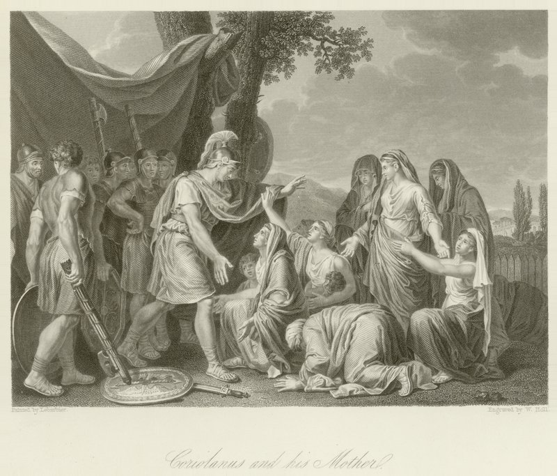 Coriolano y su madre de Jean Jacques Francois Lebarbier