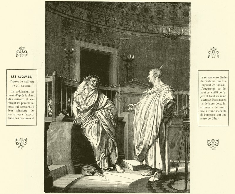 Dos augures, sacerdotes de la antigua Roma de Jean Leon (after) Gerome