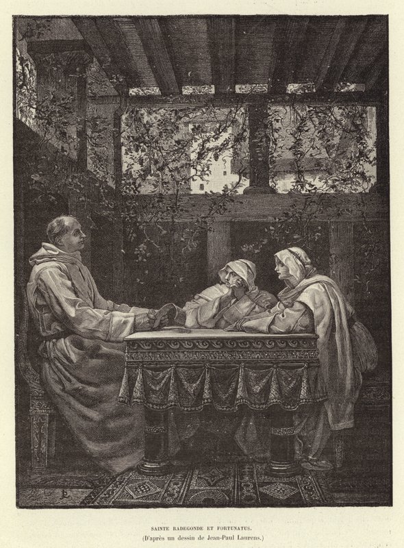 Santa Radegunda y el poeta Venencio Fortunato, siglo VI de Jean Louis Hamon