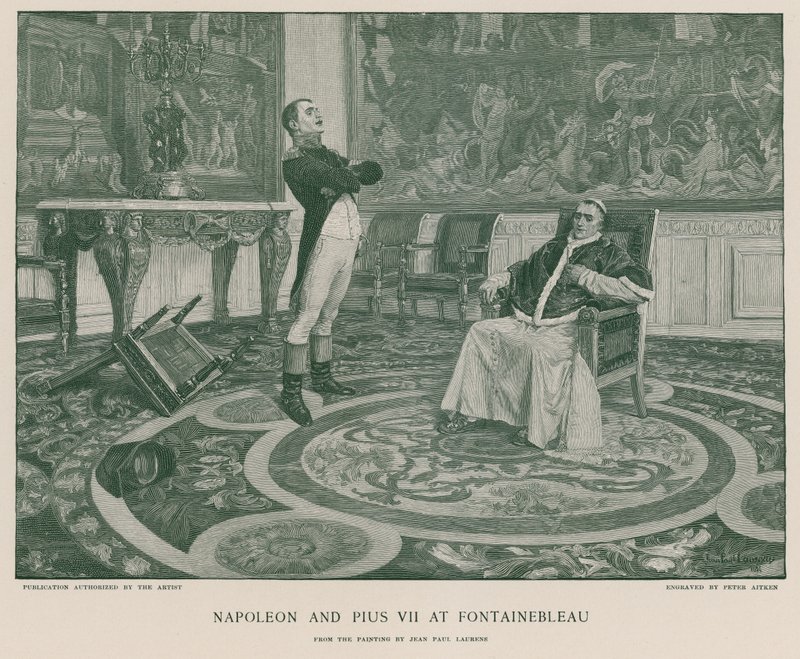 Napoleón y Pío VII en Fontainebleau de Jean Paul Laurens